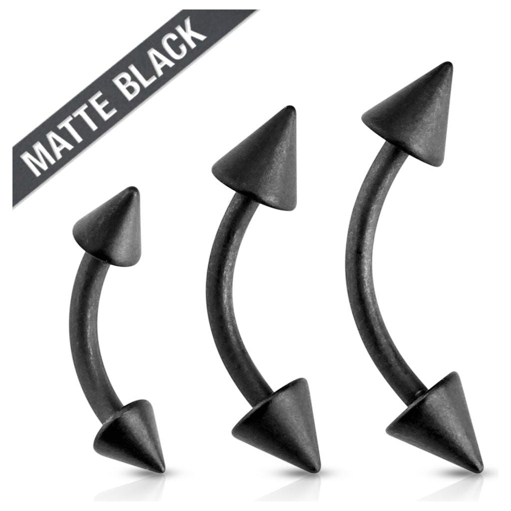Matte Black Spike | Eyebrow  Bar
