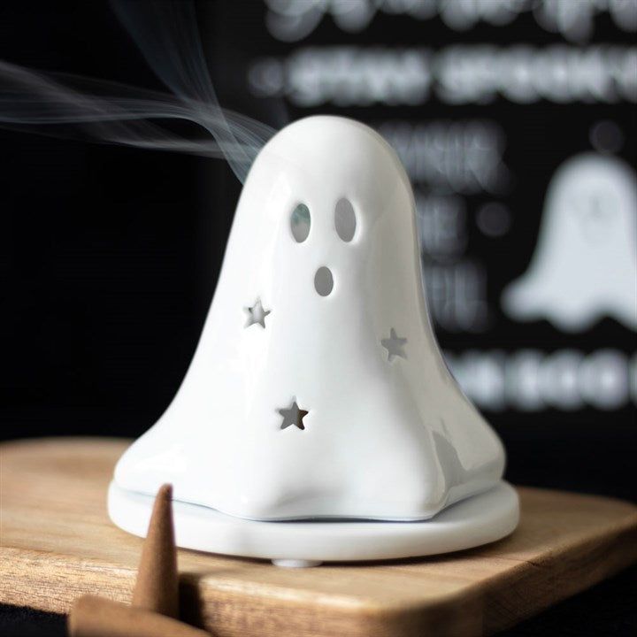 Ceramic Ghost Incense Cone | Tealight Holder