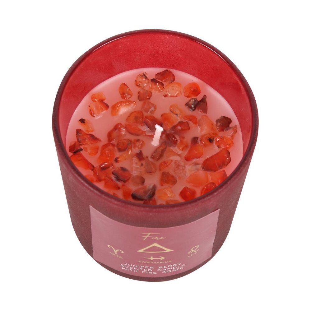 Fire Element | Juniper Berry Crystal Chip Candle