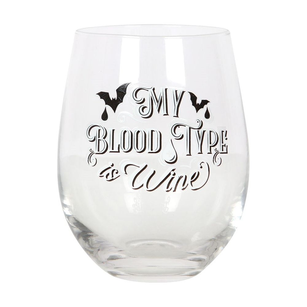 Blood Type | Stemless Wine Glass
