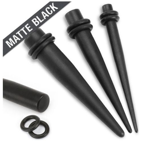 Matte Black IP over 316L Surgical Steel Tapers