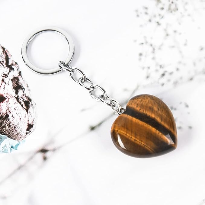 Tigers Eye Heart | Keychain