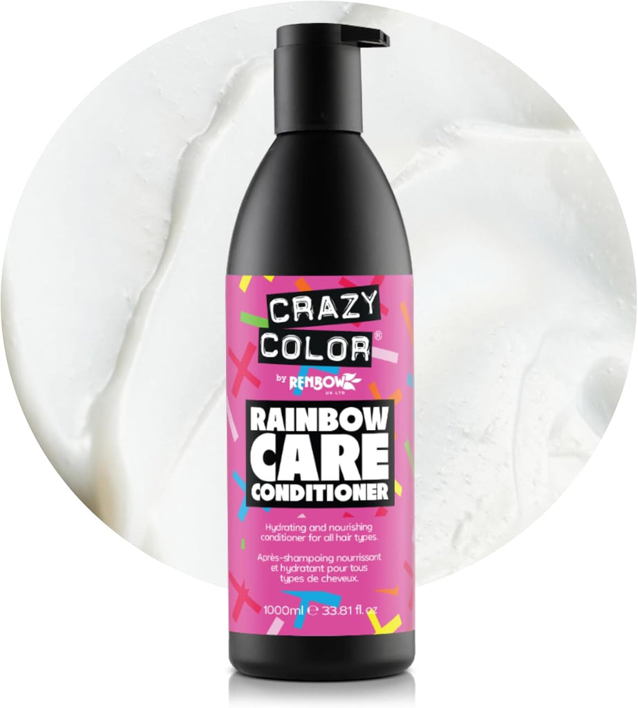Crazy Color Rainbow Care Conditioner bottle with a colorful label on a white background