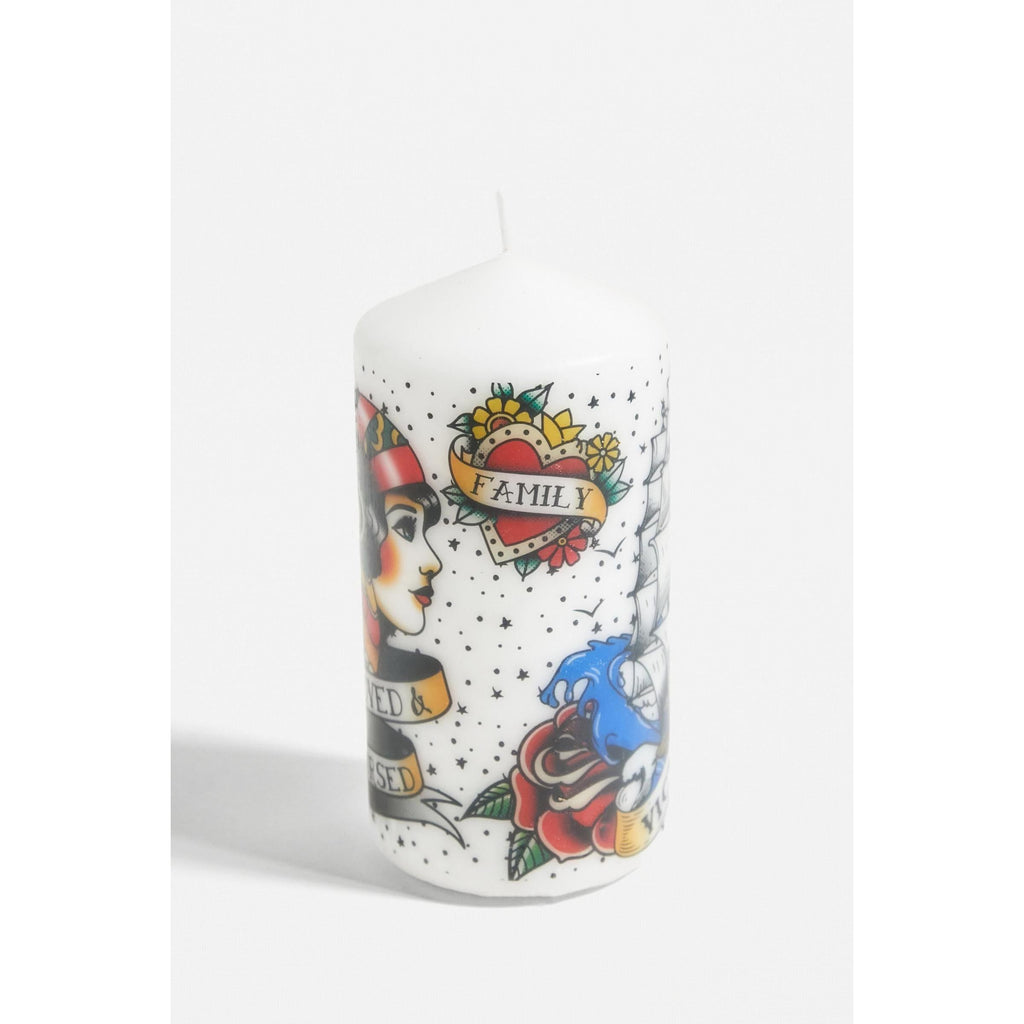 Tattoo Pillar Candle | 14cm 