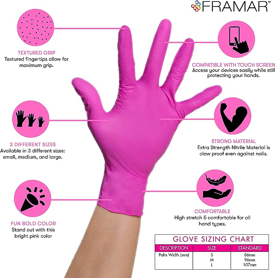 Pink Paws Nitrile Gloves 100pc | Framar