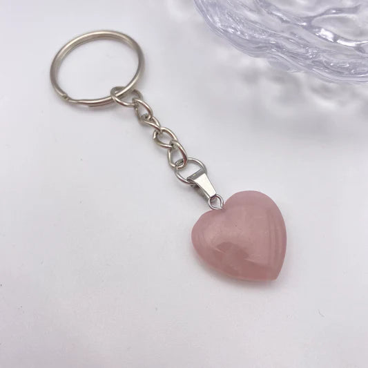 Rose Quartz Heart | Keychain