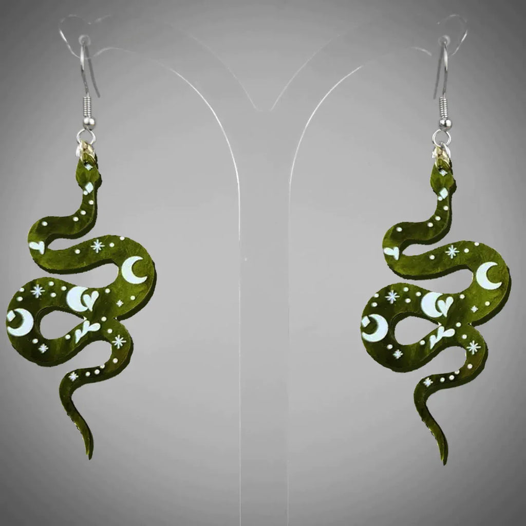 Acrylic Snake Green | Earrings
