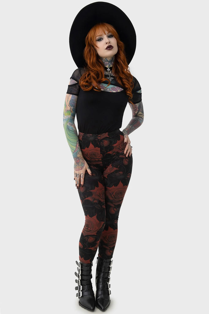 Blood Rose Leggings | Killstar {XL}