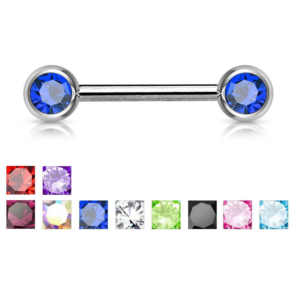 Nipple Bar | Double Front Facing Gem