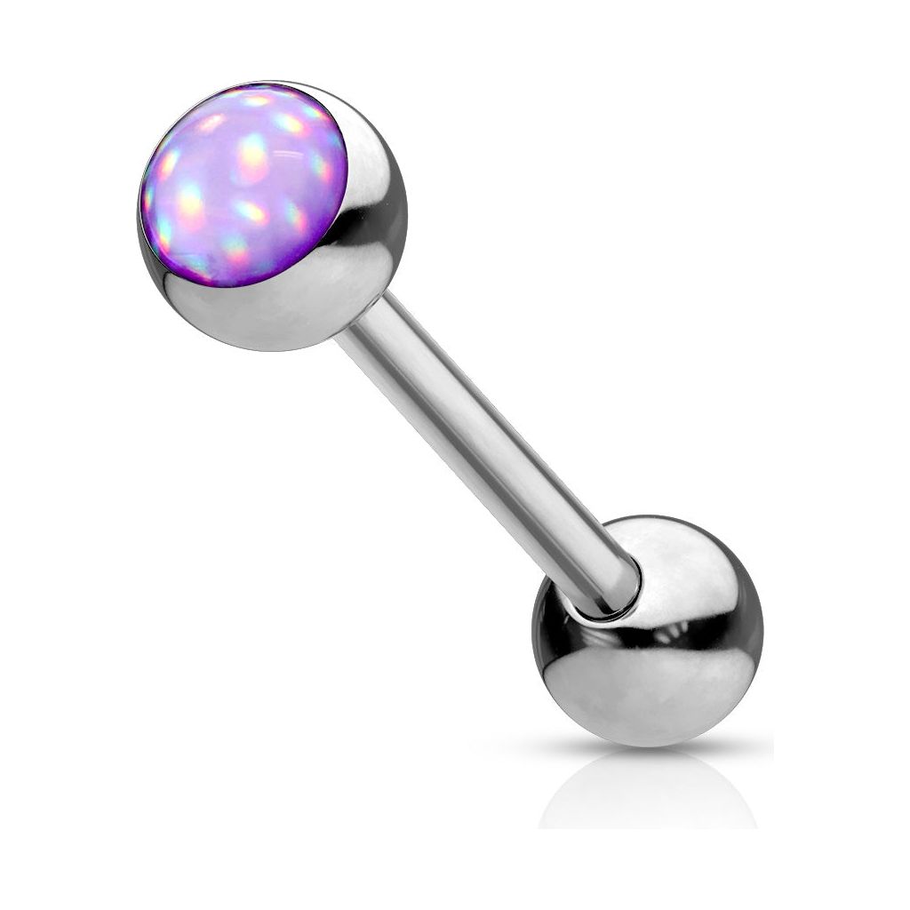 Illuminating Stone Set 316L Surgical Steel Barbell Tongue Rings