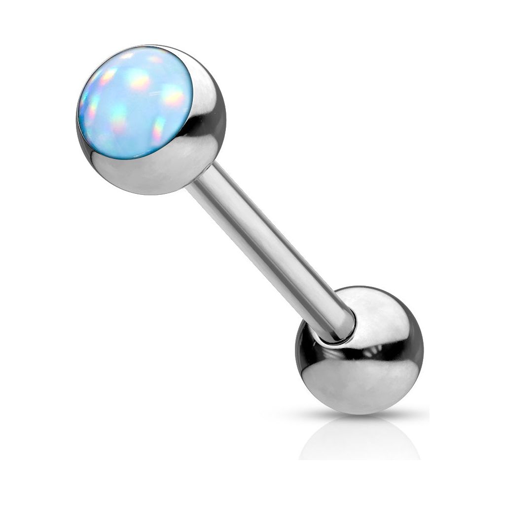 Illuminating Stone Set 316L Surgical Steel Barbell Tongue Rings