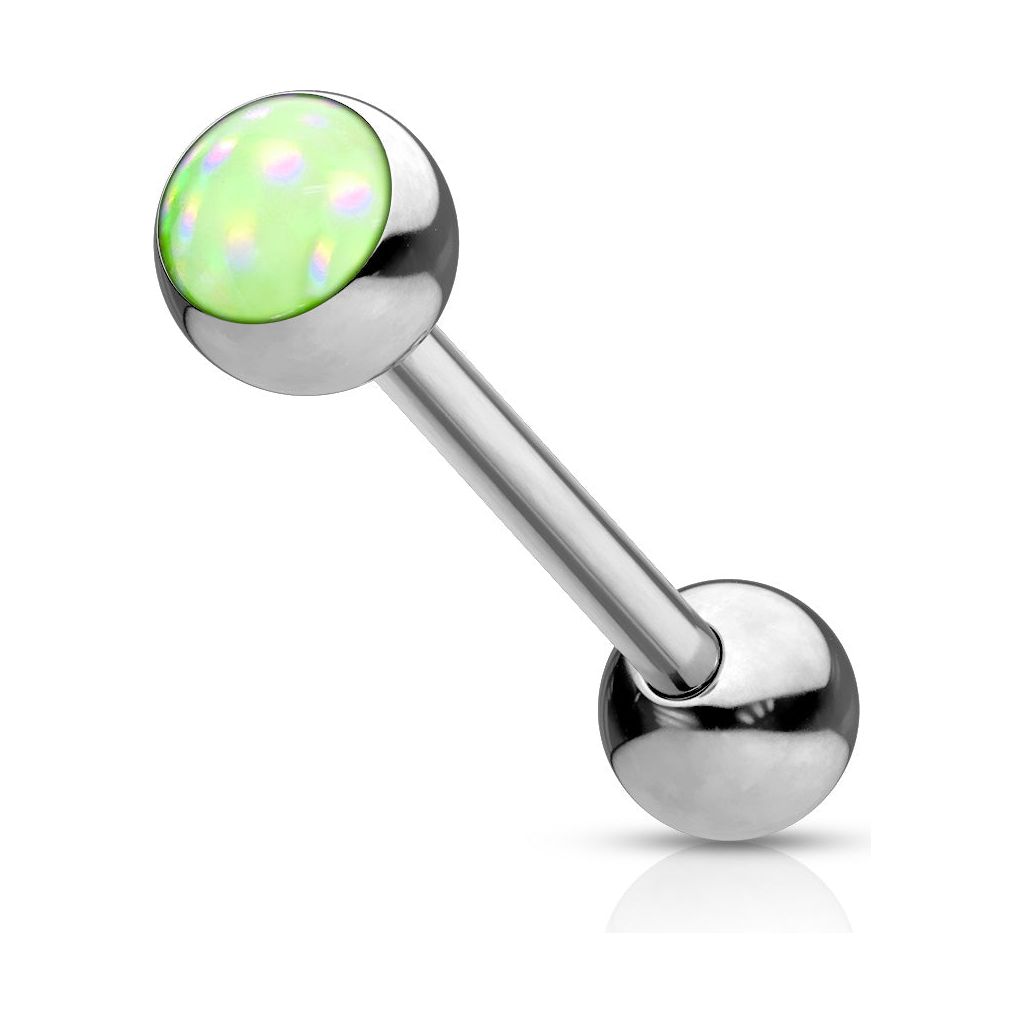 Illuminating Stone Set 316L Surgical Steel Barbell Tongue Rings