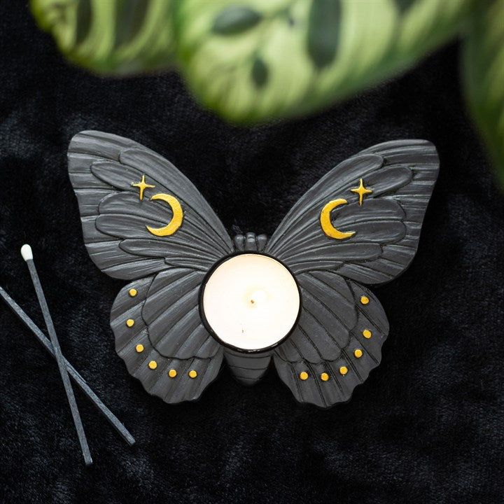 Black Moth Tealight | Candle Holder