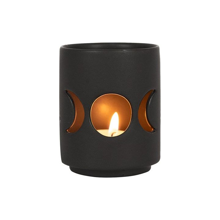 Small Black Triple Moon Cut Out | Tealight Holder