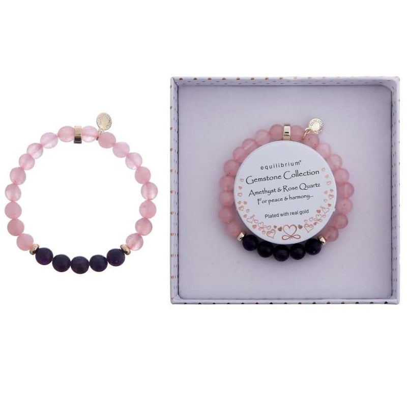 Equilibrium Gemstone Duo | Bracelet {Rose Quartz Amethyst}