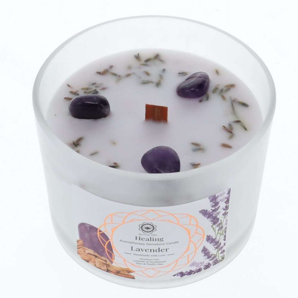 Gemstone Candle | Healing Lavender + Amethyst