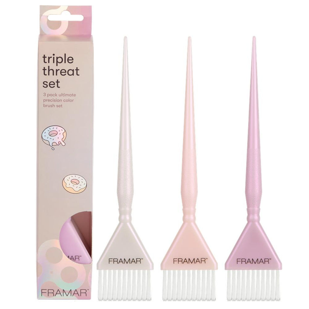 Framar Glazed Donut Triple Threat Brush Set (3pc)