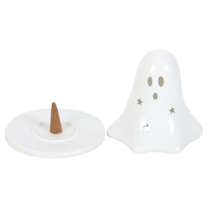 Ceramic Ghost Incense Cone | Tealight Holder