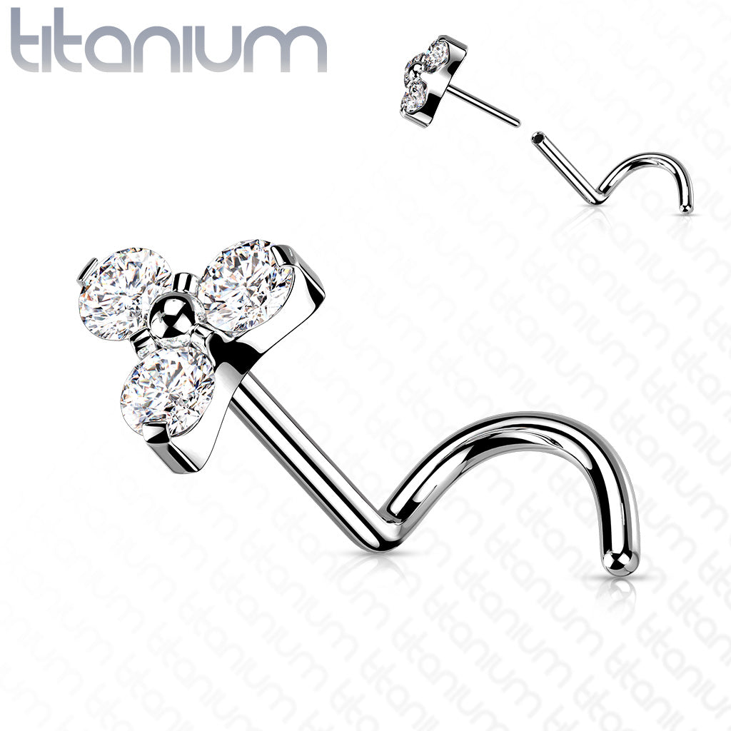 Titanium Threadless Push in Nose Screw | Trinity Top