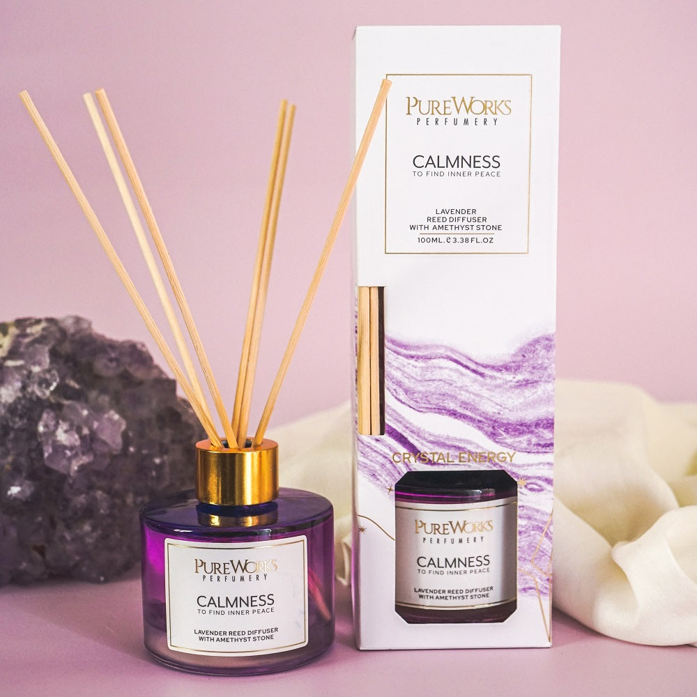 Calmness Lavender Reed Diffuser | Amethyst Crystal Energy