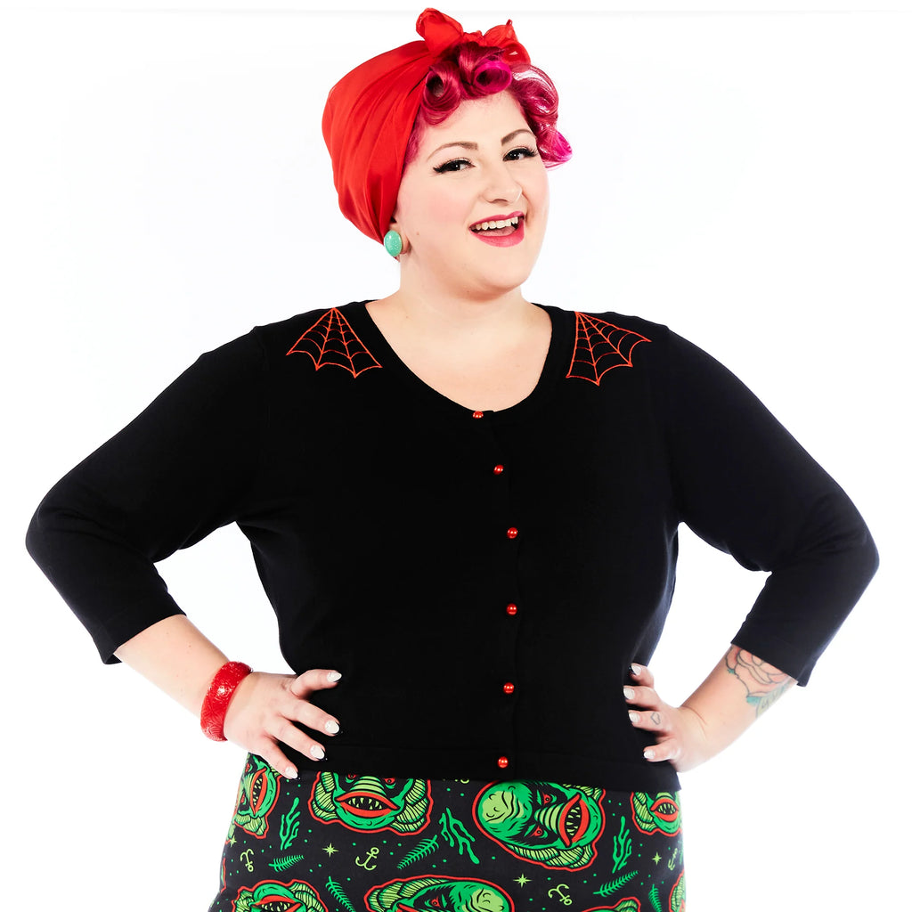 Spiderweb Cropped Cardigan | Sourpuss {XS}