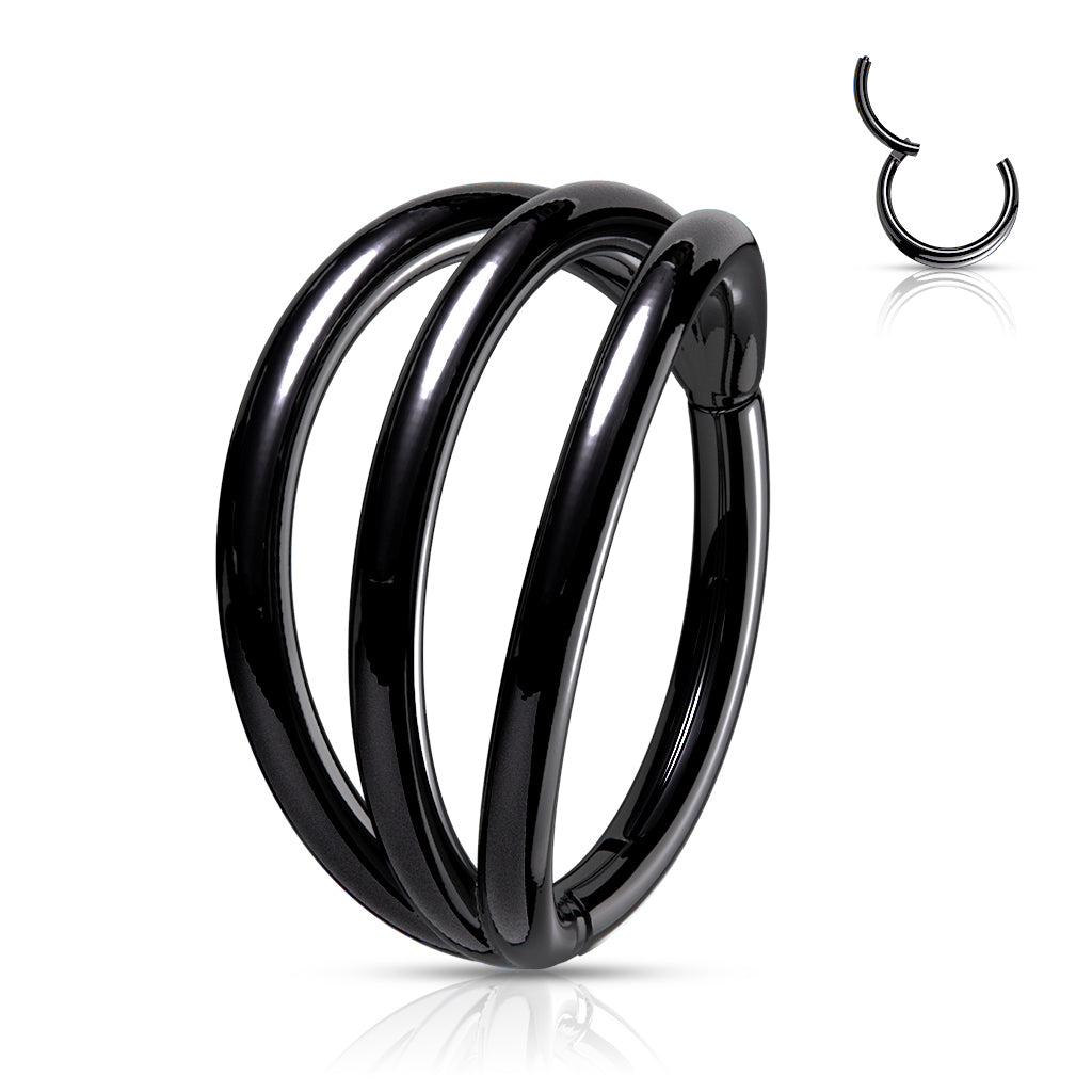 Titanium Hinged |Triple Hoop Ring