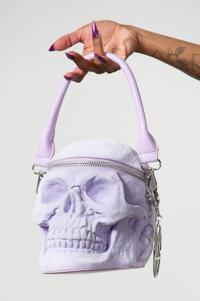 Velvet Grave Digger Handbag | Killstar {Lilac}