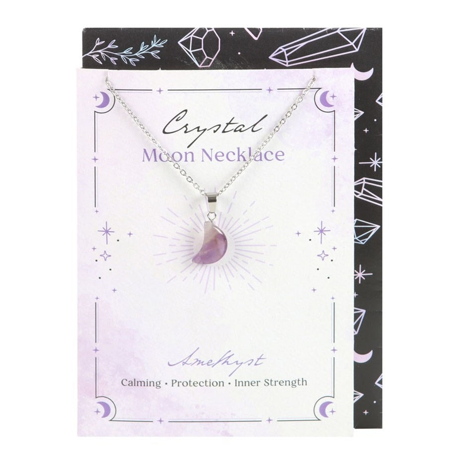 Crystal Moon Necklace Card | Amethyst