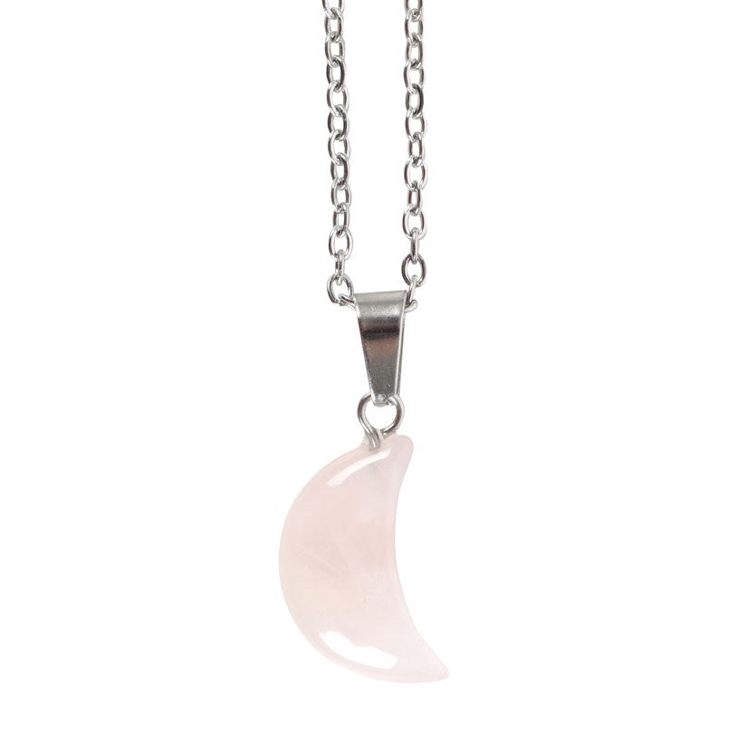 Crystal Moon Necklace Card | Rose Quartz