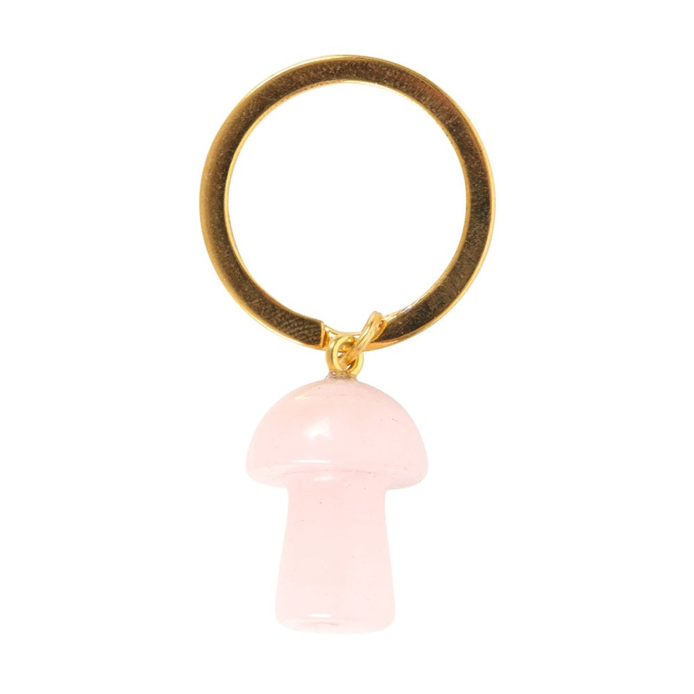 Rose Quartz Mushroom | Keyring