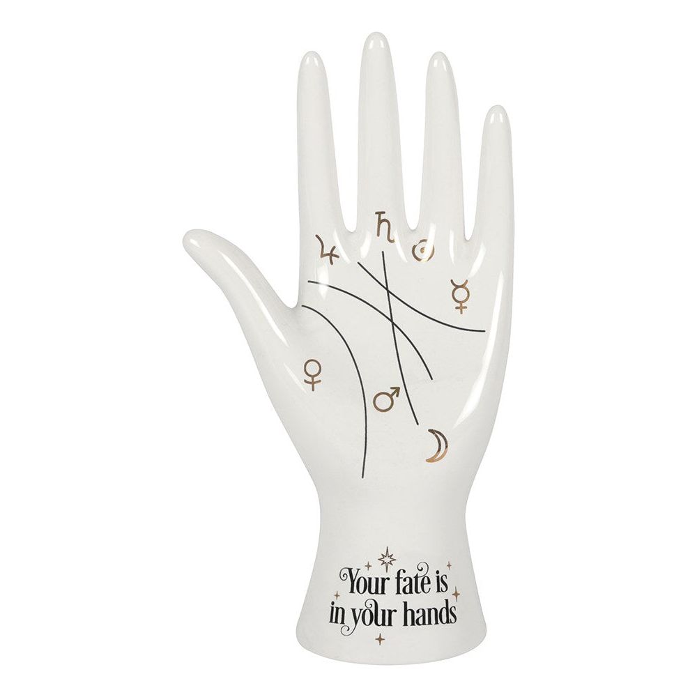 White Ceramic Palmistry Hand Ornament