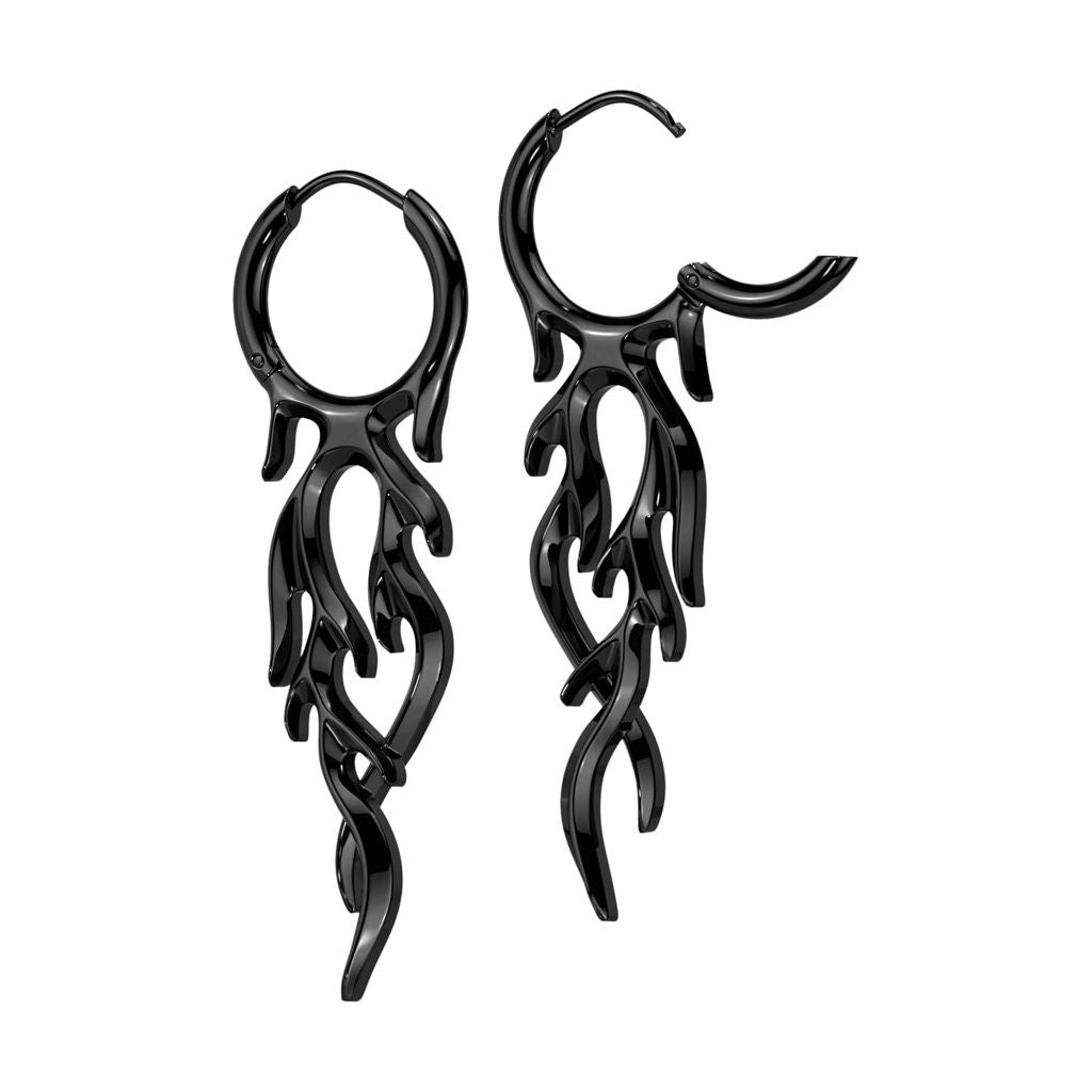 Pair of Flame | Hinged Hoop Earrings