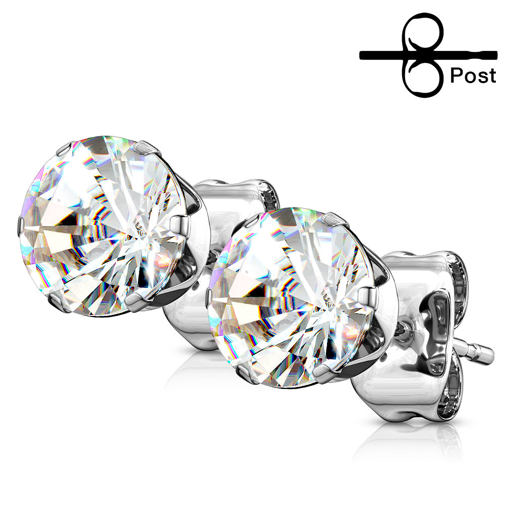 Surgical Steel Ear Studs | Clear