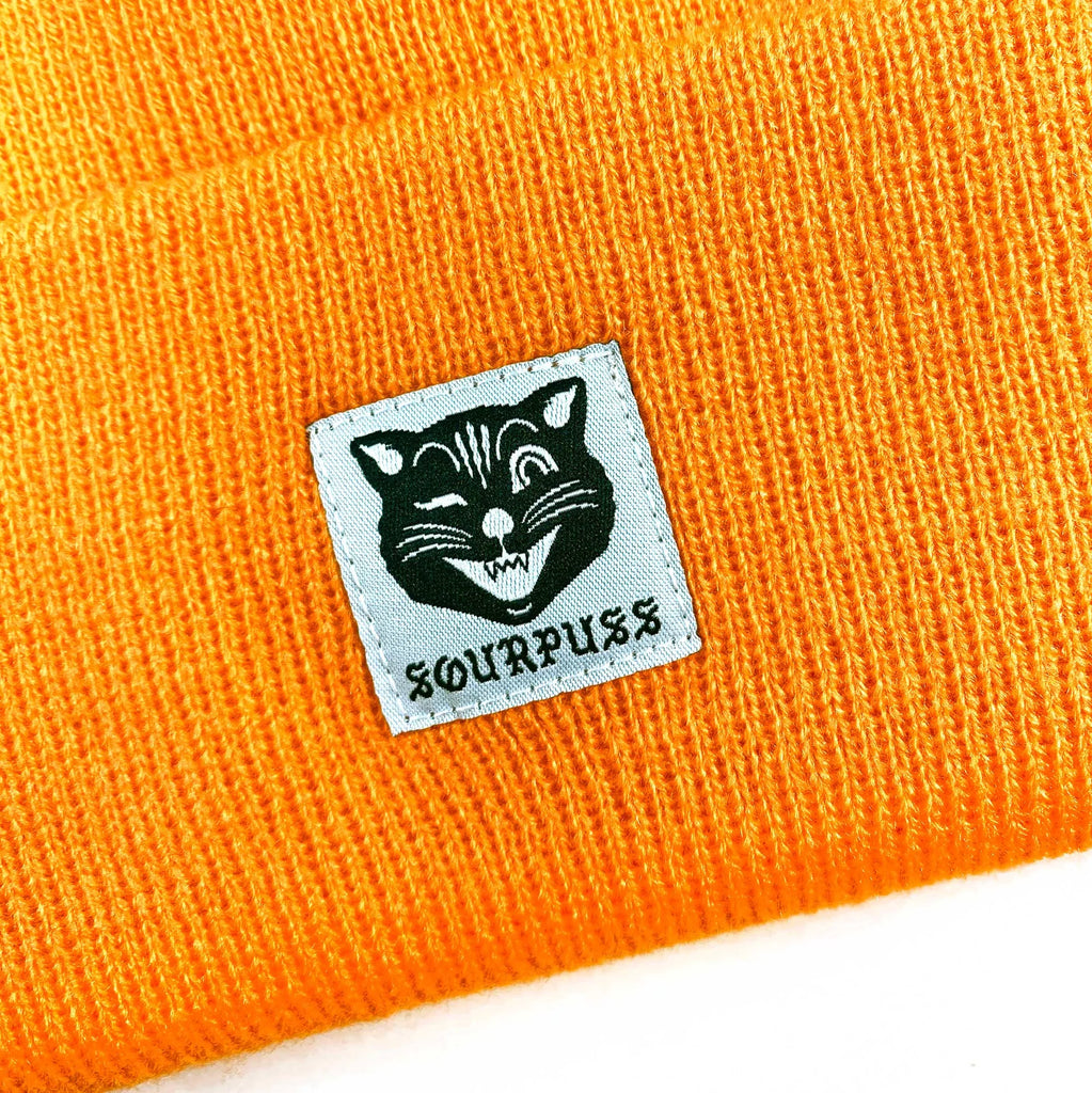 Jinx Cat Knit Beanie | Sourpuss {Orange}