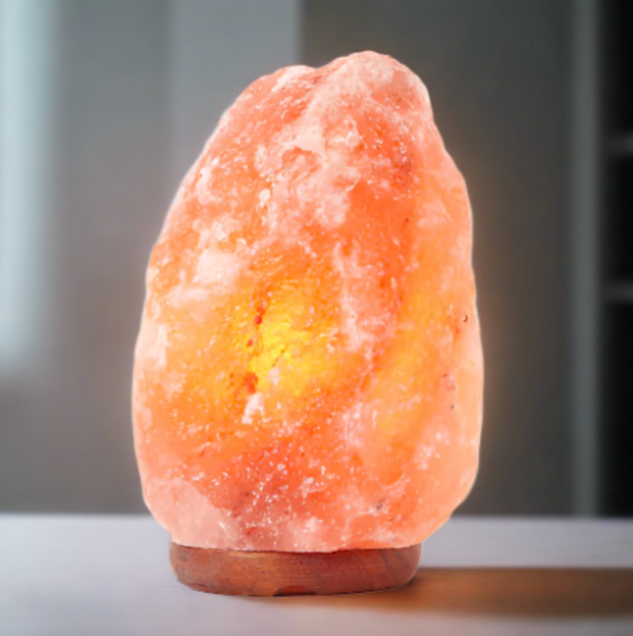 Salt Lamp Brown Wood Base {5kg}