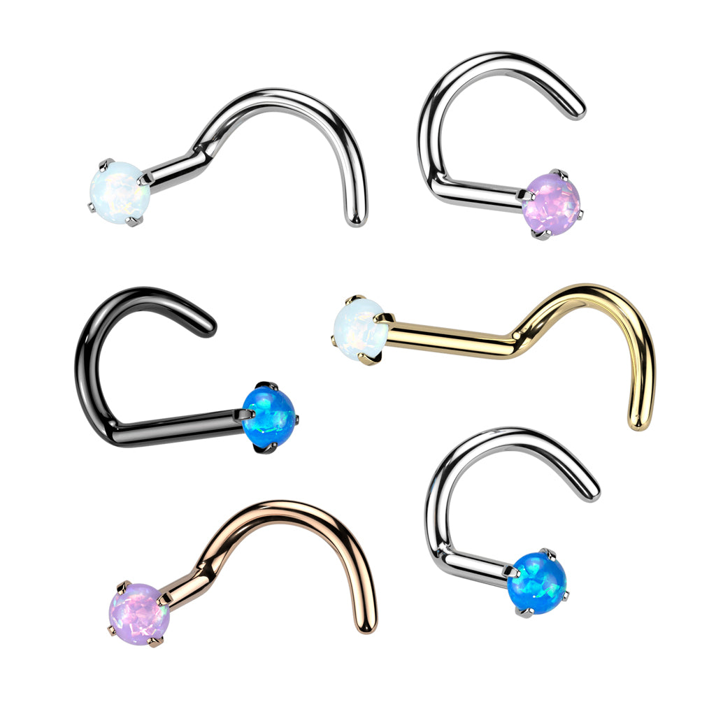 Titanium Opal Ball | Nose Screw {Rose Gold}