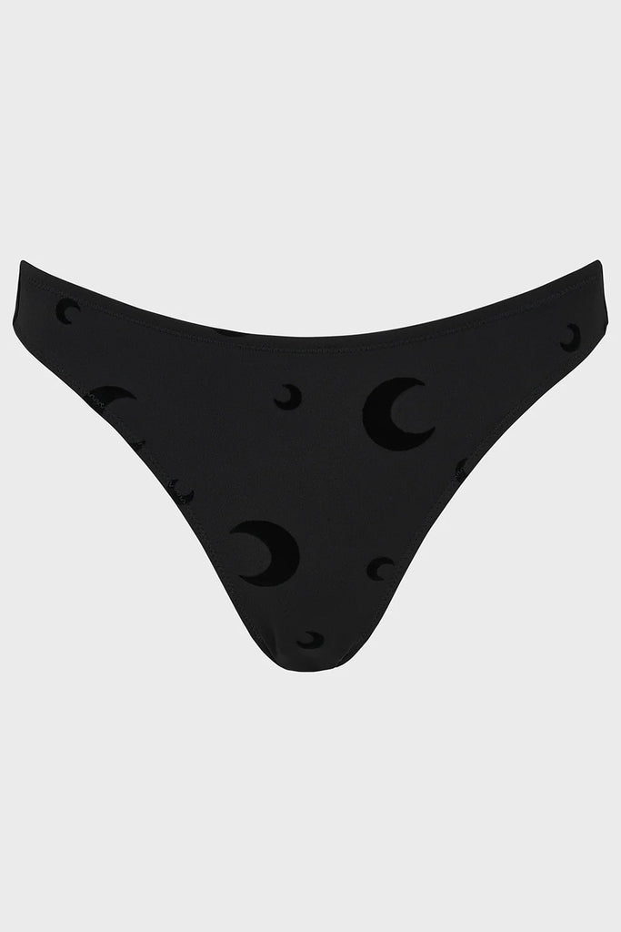 Black men's underwear with moon phases on a light gray background