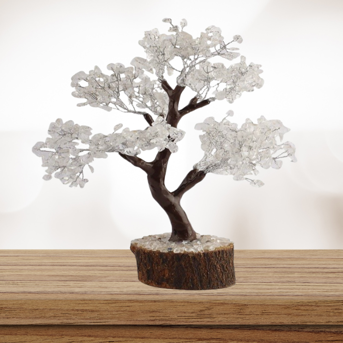 Clear Quartz Crystal Tree | Neem Base 30cm