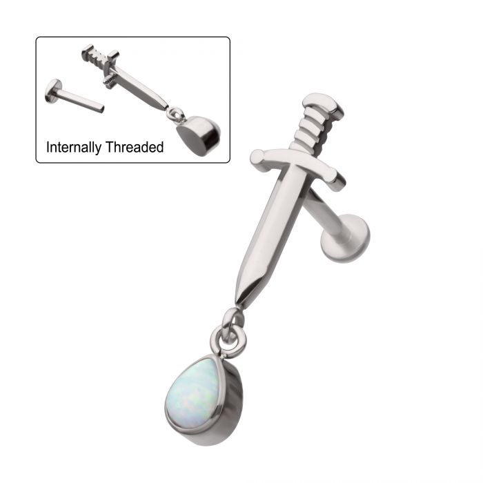 Teardrop Opal Dagger | Flat Back Barbell