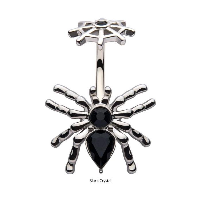 Black Crystal Spider | Navel Bar
