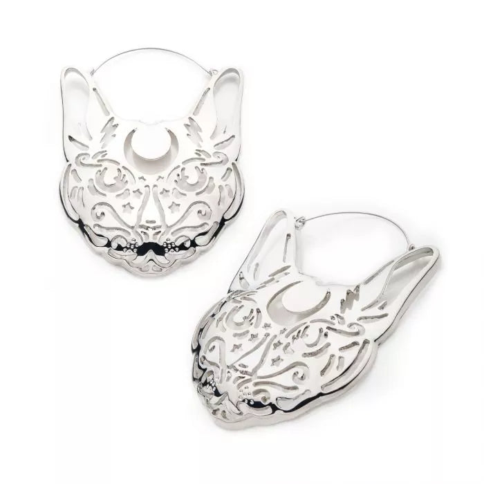 Mystical Cat Plug Hoops | Sold as pair