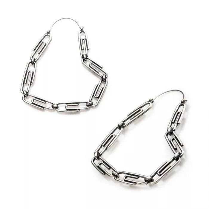 Paperclip Heart Plug Hoops | Sold as pair