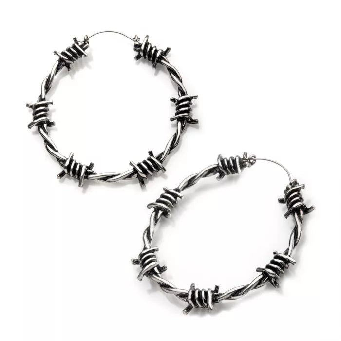 Barbed Wire Plug Hoops | Sold as pair