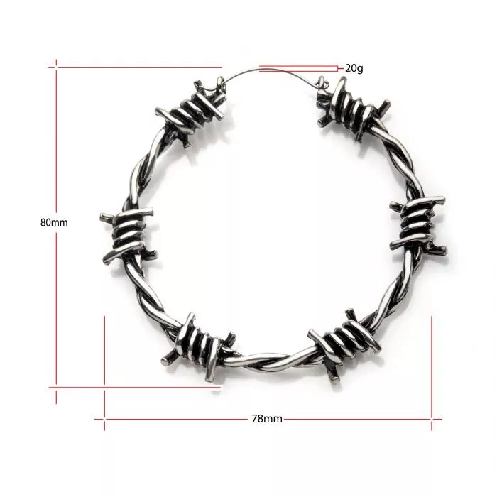 Barbed Wire Plug Hoops | Sold as pair