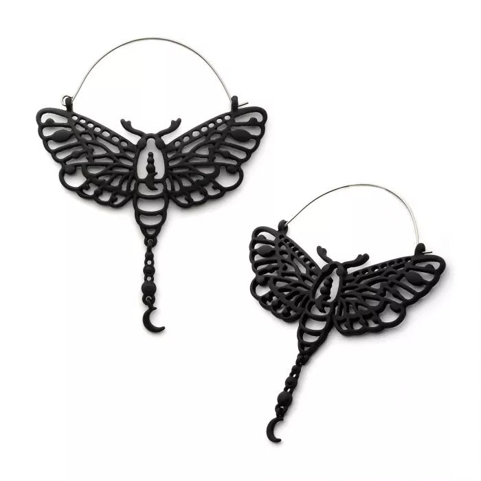 Luna Moth Plug Hoops | Sold as pair