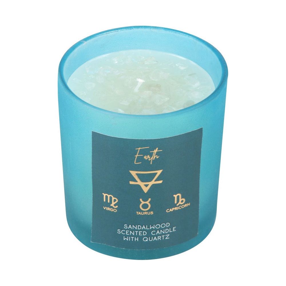 Earth Element | Sandalwood Crystal Chip Candle