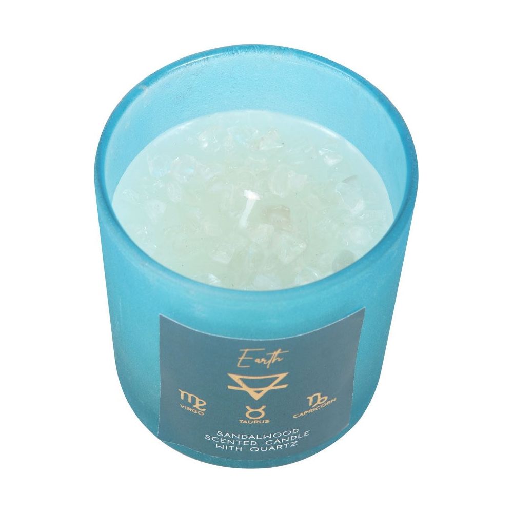 Earth Element | Sandalwood Crystal Chip Candle