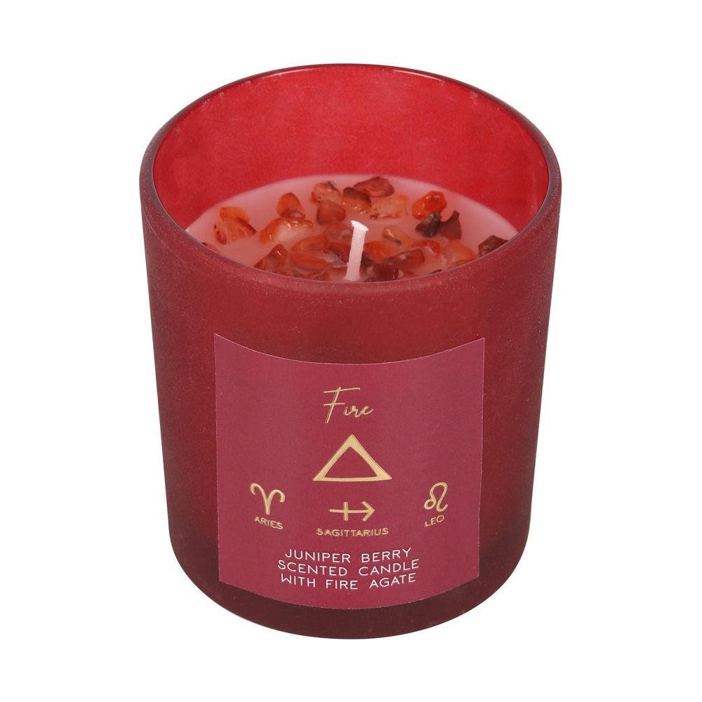 Fire Element | Juniper Berry Crystal Chip Candle
