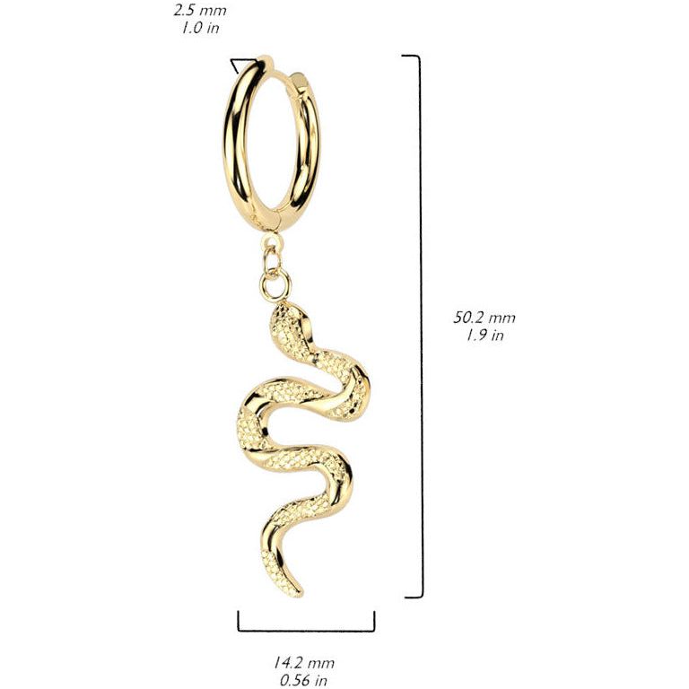 Pair of Snake Dangle | Hoop Earrings