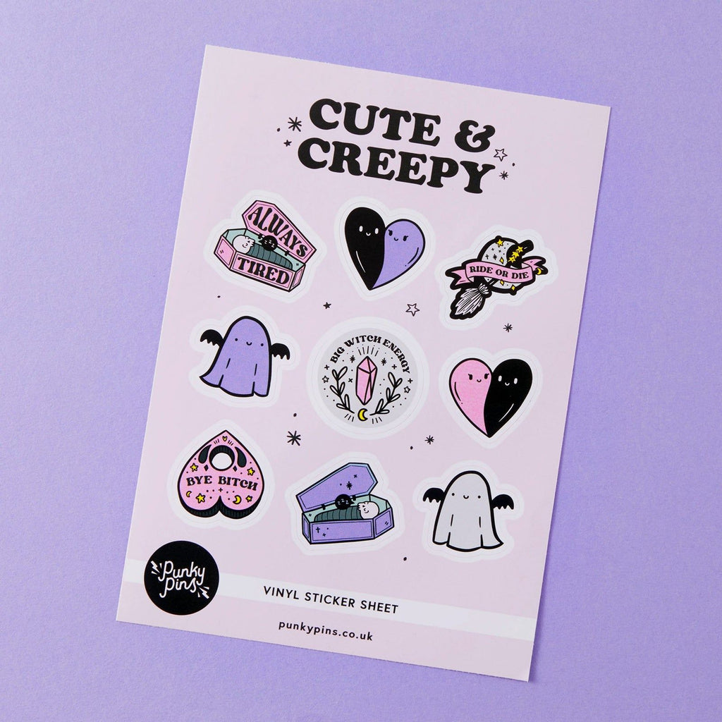 Cute & Creepy A5 | Vinyl Sticker Sheet 